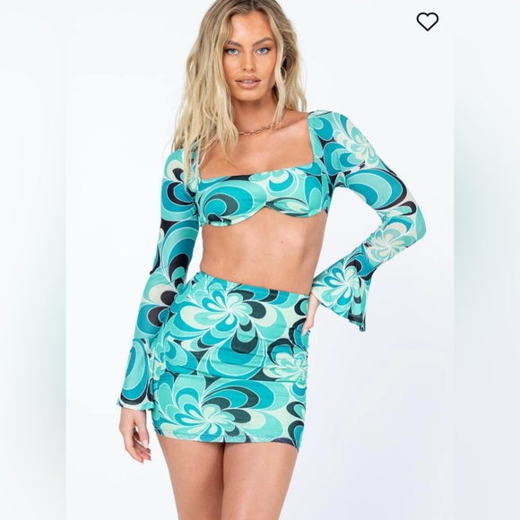 PRINCESS POLLY SOUL SISTER SET GREEN MULTI COLOR SIZE SMALL / SIZE 6 - Picture 2 of 6